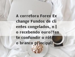 A corretora Forex Exchange Fundos de clientes congelados, não recebendo ouro!Tente confundir o rótulo branco principal!